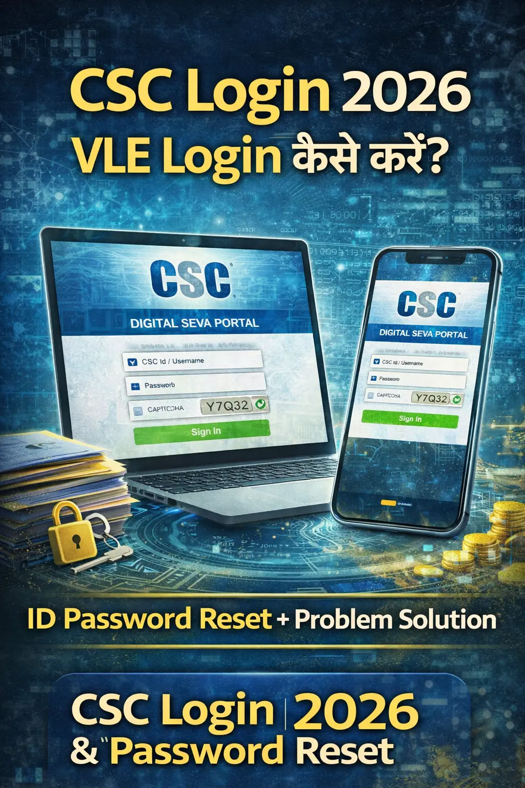 CSC Login 2026: VLE Login कैसे करें? ID Password Reset + Problem Solution